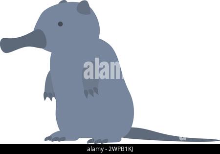 Icona del desman zoologico vettore cartoon. Animale amico. Topo selvatico della natura Illustrazione Vettoriale