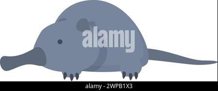 Vettore cartoni animati icona desman esotico. Mammifero Shrew. Buon vecchio biglietto Illustrazione Vettoriale