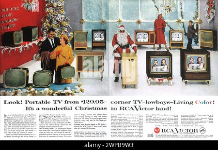 1957 spot natalizio TV portatile RCA Victor Foto Stock