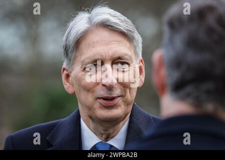 Londra, Regno Unito. 6 marzo 2024. Philip Hammond (Lord Hammond), barone Hammond di Runnymede PC, ex Cancelliere del Partito Conservatore dello Scacchiere è intervistato a Westminster il giorno del budget. Crediti: Imageplotter/Alamy Live News Foto Stock