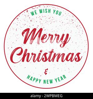 Buon Natale e felice anno nuovo testo vettoriale biglietti di auguri festivi Illustrazione Vettoriale