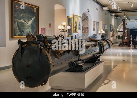 Museo Navale, ex caserma dei prigionieri e degli schiavi per il lavoro forzato nell'Arsenale. XVIII secolo, ingegnere militare Mateo Vodopich, città di Cartagena. Foto Stock