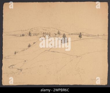 Paesaggio vicino a Bernau nella regione di Schwarzwald, dipinto da Hans Thoma tra il 1890 e il 1900, raffigurante terreni boschivi e paesaggi rurali. Foto Stock