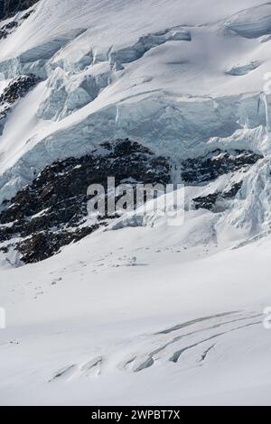 Cima dell'Europa, osservatorio della Sfinge in cima a Junfrau in Svizzera, la vetta delle Alpi Foto Stock