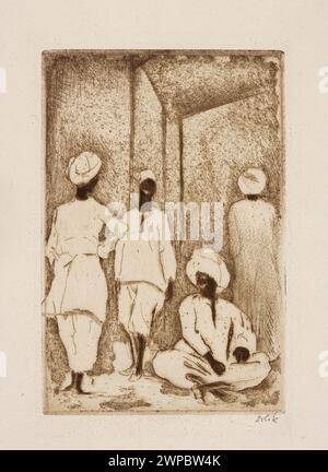 Un dipinto del 1912 di Emil Orlik raffigurante il popolo sudanese al Cairo, in Egitto, che mostra mercati e commercio, in uno stile modernista. Foto Stock