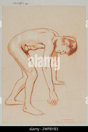 Questo dipinto del 1890-1900 di Hans Thoma raffigura un giovane uomo inclinato in avanti di profilo, illustrando tecniche di ritrattistica realistiche della fine del XIX secolo. Foto Stock