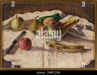 Natura morta; Apple, Józef s.; 1925 (1925-00-00-1925-00-00-00); dono (provenienza), periodo interbellico, pittura contemporanea, natura morta, frutta Foto Stock