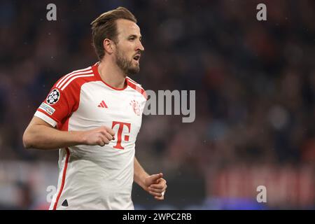 Monaco, Germania. 5 marzo 2024. Harry Kane del Bayern Munchen durante la partita di UEFA Champions League all'Allianz Arena di Monaco. Il credito per immagini dovrebbe essere: Jonathan Moscrop/Sportimage Credit: Sportimage Ltd/Alamy Live News Foto Stock