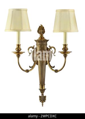 Applique decorativa a due lampade con percorso di ritaglio. Foto Stock