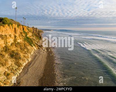 Tramonto a Encinitas California in drone Foto Stock