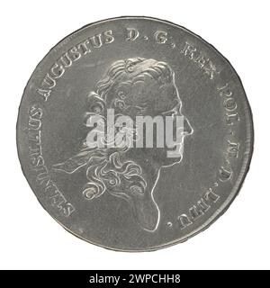 Una moneta del tallero emessa nel 1781 raffigurante Stanisław August Poniatowski, re di Polonia, disegnata da Efraim Brenn. Foto Stock