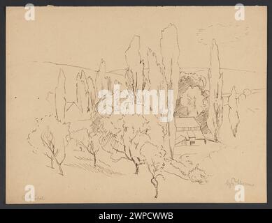 Una vista panoramica di Oberursel di Hans Thoma dal 1890 al 1900, che illustra il paesaggio regionale e l'arte paesaggistica tedesca del tardo XIX secolo. Foto Stock