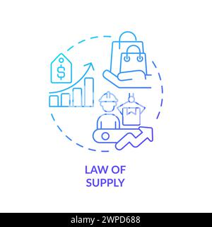 Icona della legge di fornitura del concetto gradiente blu Illustrazione Vettoriale