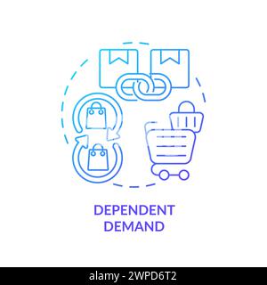 Icona del concetto di gradiente blu su richiesta dipendente Illustrazione Vettoriale