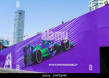 paddock, durante il Gran Premio dell'Arabia Saudita di Formula 1 STC 2024, 2° round del Campionato del mondo di Formula 1 2024 dal 7 al 9 marzo 2024 sul circuito di Jeddah Corniche, a Jeddah, Arabia Saudita - DPPI Foto Stock