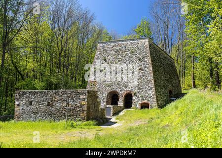 Technisches Denkmal Kalkofen Winterleite, Maxen, Müglitztal, Sachsen, Deutschland *** monumento tecnico del forno Winterleite, Maxen, Müglitztal, Sax Foto Stock