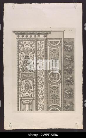 Decorazione pilaster (gioco superiore), dalla serie Loggie di Rafaele nel Vaticano (PL.10); Ottaviani, Giovanni (1735-1808), Rafael (1483-1520), Savorelli, Gaetano (FL. 1772-1791), Camprosi, Pietro (1726-1781); 1772-1777 (1772-00-00-1777-00-00); Foto Stock