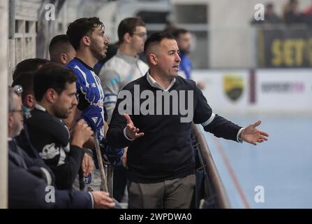 Vila Nova de Famalicão, 03/06/2024 - Riba d'Aveospitato il Fud Futebol Clube do Porto questa sera al Pavilhão do Parque das Tílias - Riba d'an il Roundound di 16 partite della Coppa del Portogallo, stagione 2023/24. Ricardo Ares (Miguel Pereira/Global Imagens) crediti: Atlantico Press/Alamy Live News Foto Stock
