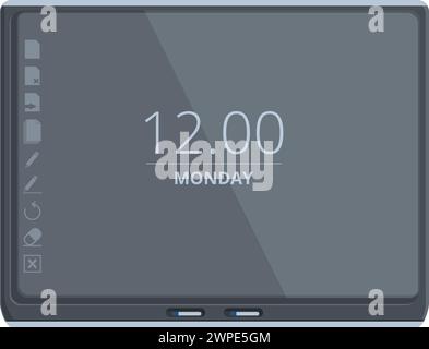 Icona della tavola interattiva accademica vettore cartoon. Luogo di lavoro dei dati. Elettronica digitale Illustrazione Vettoriale