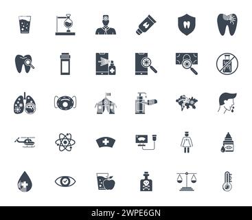 Set di icone del vettore medico Illustrazione Vettoriale
