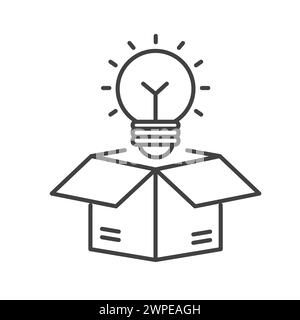 Design delle icone di Innovation Vector Outside the Box Illustrazione Vettoriale