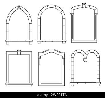 Frame vettoriale classico nella tecnica del contorno Illustrazione Vettoriale