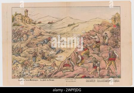 Rappresentazione della Battaglia di Berane, intorno al 1908, dalla collezione di Władysław Semerau-Siemianowski, che illustra il conflitto militare nelle tradizioni artistiche turche e islamiche. Foto Stock