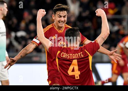 Roma, Italia. 7 marzo 2024. Durante la partita di Europa League tra AS Roma e AS Roma contro Brighton & Hove Albion FC, Europa League, calcio allo stadio Olimpico di Roma (Italia), 7 marzo 2024. Crediti: Insidefoto di andrea staccioli/Alamy Live News Foto Stock