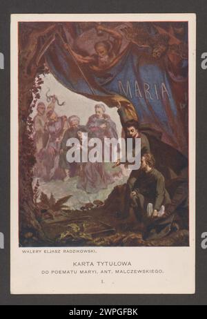 Title card illustrazione i di Walery Eljasz-Radzikowski dal ciclo a "Maria" di Antoni Malczewski, riprodotta in acquerello e pubblicata intorno al 1910 da Jan Czernecki e Władysław Ludwik Anczyc e società a Kraków. Foto Stock