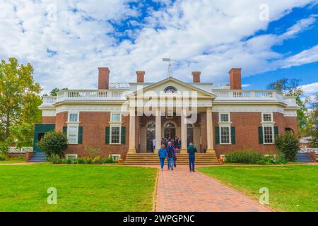 Patrimonio dell'umanità, piantagioni e tenute di Monticello, casa di Thomas Jefferson, terzo presidente degli Stati Uniti. Foto Stock