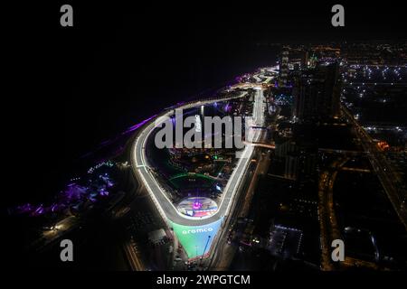 Jeddah, Arabie Saoudite. 7 marzo 2024. General viewo del circuito di Jeddah durante il Gran Premio saudita di Formula 1 STC 2024, 2° round del Campionato del mondo di Formula 1 2024 dal 7 al 9 marzo 2024 sul circuito di Jeddah Corniche, a Jeddah, Arabia Saudita - Photo Xavi Bonilla/DPPI Credit: DPPI Media/Alamy Live News Foto Stock