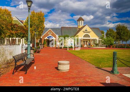 Centro storico di Yorktown nel Colonial National Historical Park in Virginia. Foto Stock