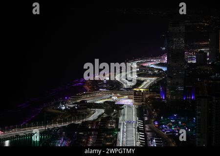 Jeddah, Arabie Saoudite. 7 marzo 2024. General viewo del circuito di Jeddah durante il Gran Premio saudita di Formula 1 STC 2024, 2° round del Campionato del mondo di Formula 1 2024 dal 7 al 9 marzo 2024 sul circuito di Jeddah Corniche, a Jeddah, Arabia Saudita - Photo Xavi Bonilla/DPPI Credit: DPPI Media/Alamy Live News Foto Stock