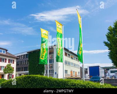 Hermann Pfanner Getränke GmbH, azienda produttrice di bevande, azienda vinicola Pfanner Lauterach Bodensee Lago di Costanza Vorarlberg Austria Foto Stock