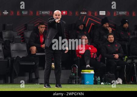 Milano, Italia. 7 marzo 2024. Stefano pioli (AC Milan) durante la partita di calcio UEFA Europa League tra AC Milan e Slavia Praga allo Stadio San Siro di Milano, Italia settentrionale - giovedì 7 marzo 2024. Sport - calcio . (Foto di Spada/LaPresse) credito: LaPresse/Alamy Live News Foto Stock