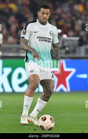 Roma, Lazio. 7 marzo 2024. Igor di Brighton e Hove Albion durante la partita di UEFA Europa League tra Roma e Brighton & Hove Albion allo stadio Olimpico di Roma, Italia, 7 marzo 2024. Crediti: massimo insabato/Alamy Live News Foto Stock