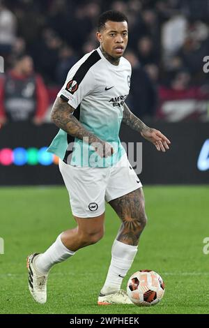 Roma, Lazio. 7 marzo 2024. Igor di Brighton e Hove Albion durante la partita di UEFA Europa League tra Roma e Brighton & Hove Albion allo stadio Olimpico di Roma, Italia, 7 marzo 2024. Crediti: massimo insabato/Alamy Live News Foto Stock