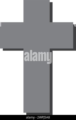 Simbolo della religione, icona del cattolicesimo. Illustrazione del simbolo dell'elemento religioso. L'icona dei simboli e dei segni può essere utilizzata per Web, logo, app mobile, UI, UX Illustrazione Vettoriale