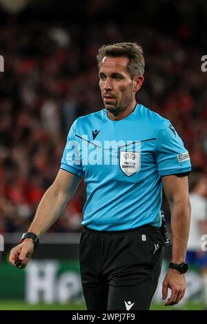 Lisboa, Portogallo. 7 marzo 2024. Lisboa Portogallo, 7 marzo 2024: Arbitro Tobias Stieler durante la partita di UEFA Europa League tra SL Benfica vs Rangers FC allo stadio Luz di Lisbona, Portogallo (João Bravo / SPP) credito: SPP Sport Press Photo. /Alamy Live News Foto Stock