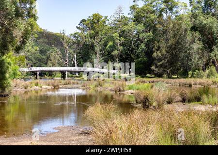 Ponte storico di Varney nel Royal National Park, vicino al villaggio di Audley, nuovo Galles del Sud, Australia Foto Stock