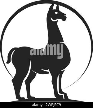 Modello Llama Logo isolato. Identità del marchio. Icona grafica vettore astratto Illustrazione Vettoriale