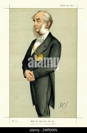 Caricatura vittoriana di Francis Grant, un ritrattista scozzese, che dipinse la regina Vittoria e molti illustri aristocratici e politici britannici Foto Stock