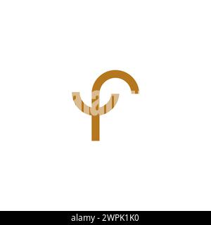 Design del logo FU. Logo Letter F Smile Illustrazione Vettoriale