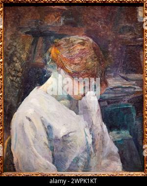 "La Rousse in a White Blouse", 1889, Henri de Toulouse-Lautrec (1864-1901), Museo Thyssen Bornemisza, Madrid, Spagna, Europa Foto Stock