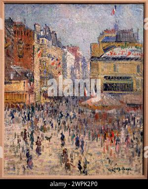 Gustave Loiseau, (1865-1935), Rue Clignancourt, Parigi, il 14 luglio, Hacia 1925 Foto Stock