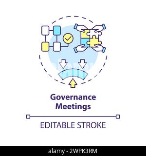 Icona del concetto multicolore per riunioni di governance Illustrazione Vettoriale