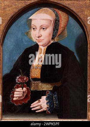 Bartholomäus Bruyn el Viejo (Wesel o Colonia, 1493-Colonia, 1555), Ritratto di una donna, Hacia 1538-1539 Foto Stock