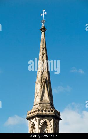 In cima a Banbury Cross, Banbury, Regno Unito, in una giornata di sole con cielo/cieli blu. Monumento vittoriano eretto nel 1859 per un matrimonio/matrimonio reale. (134)(134) Foto Stock