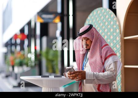 paddock, ambiance, durante il Gran Premio dell'Arabia Saudita di Formula 1 STC 2024, 2° round del Campionato del mondo di Formula 1 2024 dal 7 al 9 marzo 2024 sul circuito di Jeddah Corniche, a Jeddah, Arabia Saudita Foto Stock