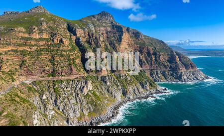 Aereo di Chapman's Peak Drive, città del Capo, Penisola del Capo, Sudafrica, Africa Foto Stock